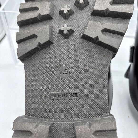 STEVE MADDEN Missk Black Patent Leather Mules Size 7.5 Chunky Loafer Y2k Retro - Picture 10 of 12